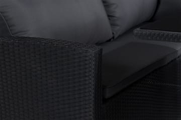 James Light Soffgrupp och Loungegrupp Utomhus 5-sits i konstrotting för trädgård och uteplats - Svart / Svarta dynor - Utemöbler & utemiljö - Utegrupp - Soffgrupp utomhus