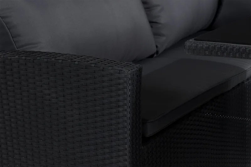 James Light Soffgrupp och Loungegrupp Utomhus 5-sits i konstrotting för trädgård och uteplats - Svart / Svarta dynor - Utemöbler & utemiljö - Utegrupp - Soffgrupp utomhus