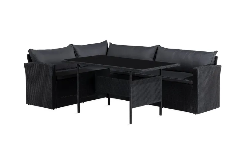 James Light Soffgrupp och Loungegrupp Utomhus 5-sits i konstrotting för trädgård och uteplats - Svart / Svarta dynor - Utemöbler & utemiljö - Utegrupp - Soffgrupp utomhus