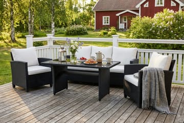 James Light Soffgrupp utomhus i konstrotting - Svart - Utemöbler & utemiljö - Utegrupp - Soffgrupp utomhus