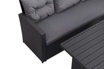 James Loungegrupp Utomhus – 5-sits Soffgrupp i Konstrotting - Svart - Utemöbler & utemiljö - Utegrupp - Soffgrupp utomhus