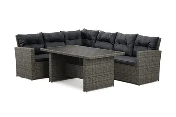 James Loungegrupp Utomhus Vänster – 5-sits Soffgrupp i Konstrotting - Grå - Utemöbler & utemiljö - Utegrupp - Soffgrupp utomhus