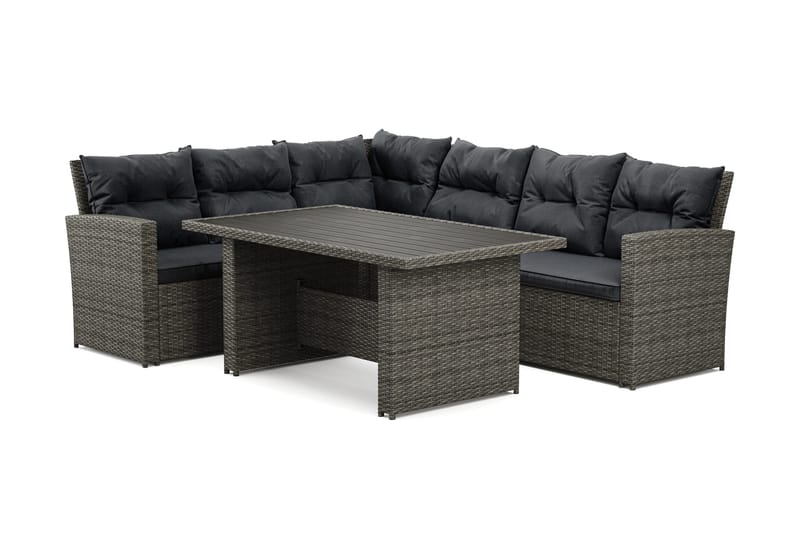 James Loungegrupp Utomhus Vänster – 5-sits Soffgrupp i Konstrotting - Grå - Utemöbler & utemiljö - Utegrupp - Soffgrupp utomhus