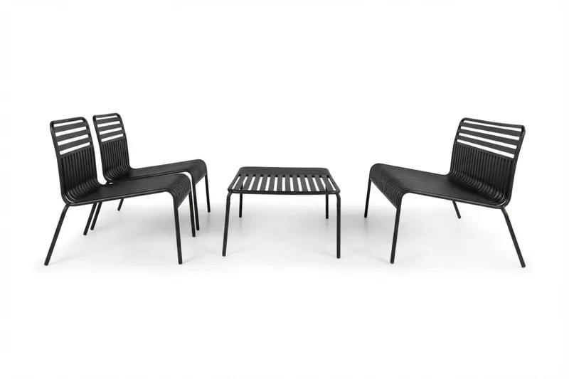 Jarva Liten 4-sits Soffgrupp Utomhus i metall - Antracit - Utemöbler & utemiljö - Utegrupp - Soffgrupp utomhus