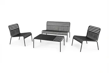 Jarva Liten 4-sits Soffgrupp Utomhus i metall - Antracit - Utemöbler & utemiljö - Utegrupp - Soffgrupp utomhus