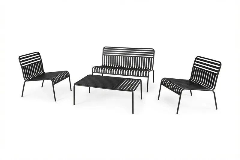 Jarva Liten 4-sits Soffgrupp Utomhus i metall - Antracit - Utemöbler & utemiljö - Utegrupp - Soffgrupp utomhus