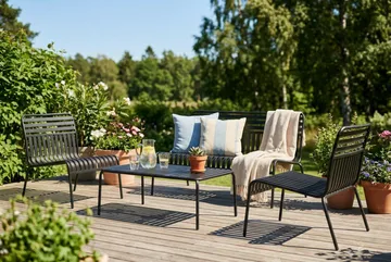 Jarva Liten 4-sits Soffgrupp Utomhus i metall - Antracit - Utemöbler & utemiljö - Utegrupp - Soffgrupp utomhus
