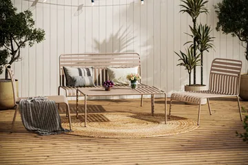 Jarva Liten 4-sits Soffgrupp Utomhus i metall - Beige - Utemöbler & utemiljö - Utegrupp - Soffgrupp utomhus