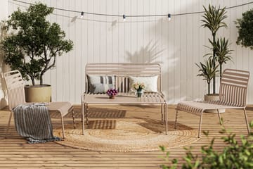 Jarva Liten 4-sits Soffgrupp Utomhus i metall - Beige - Utemöbler & utemiljö - Utegrupp - Soffgrupp utomhus