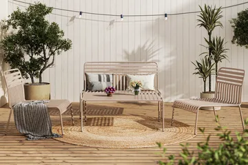 Jarva Liten 4-sits Soffgrupp Utomhus i metall - Beige - Utemöbler & utemiljö - Utegrupp - Soffgrupp utomhus