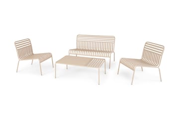 Jarva Liten 4-sits Soffgrupp Utomhus i metall - Beige - Utemöbler & utemiljö - Utegrupp - Soffgrupp utomhus