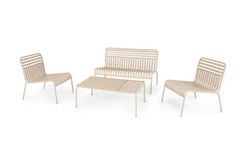 Jarva Liten 4-sits Soffgrupp Utomhus i metall - Beige - Utemöbler & utemiljö - Utegrupp - Soffgrupp utomhus
