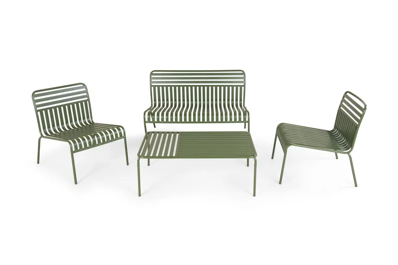 Jarva Liten 4-sits Soffgrupp Utomhus i metall - Oliv - Utemöbler & utemiljö - Utegrupp - Soffgrupp utomhus