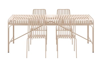 Jarva Liten Matgrupp Utomhus 200 cm med 4 stolar i metall - Beige - Utemöbler & utemiljö - Utegrupp - Matgrupp utomhus