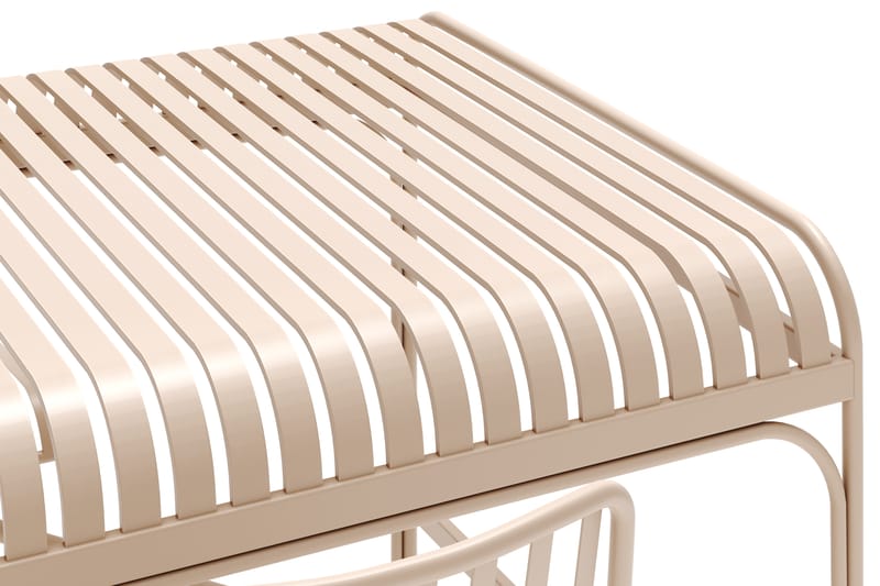 Jarva Liten Matgrupp Utomhus 200 cm med 4 stolar i metall - Beige - Utemöbler & utemiljö - Utegrupp - Matgrupp utomhus