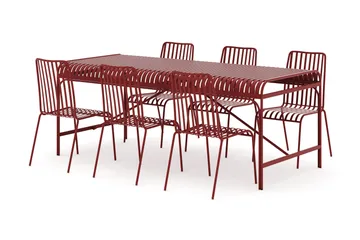 Jarva utomhus matgrupp 200 cm med 6 Jarva matstolar - Röd - Utemöbler & utemiljö - Utegrupp - Matgrupp utomhus