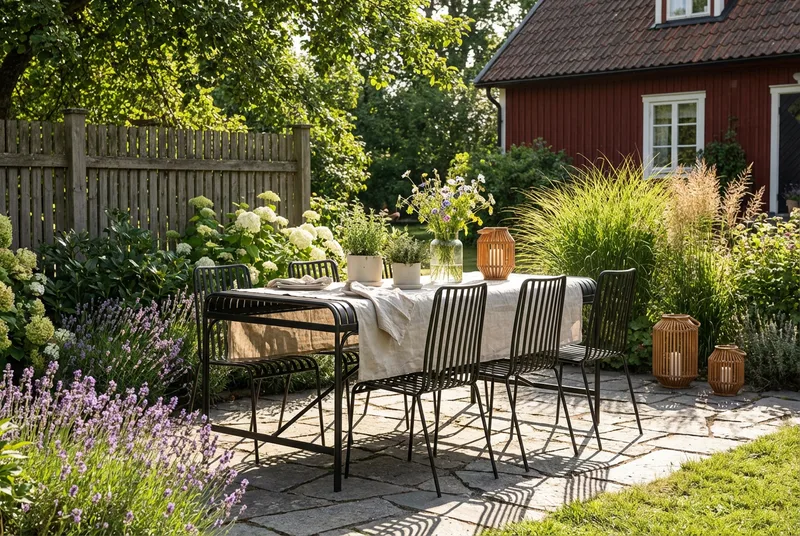 Jarva utomhus matgrupp 200 cm med 6 Jarva matstolar - Svart - Utemöbler & utemiljö - Utegrupp - Matgrupp utomhus