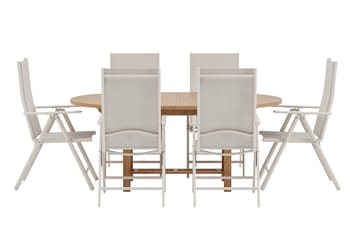 Kenya Förlängningsbart Matbord Utomhus 180-240 cm med 6 Break Karmstol - Utemöbler & utemiljö - Utegrupp - Matgrupp utomhus