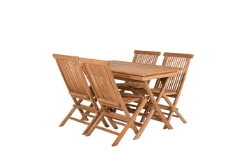 Kenya Matbord Utomhus 120 cm med 4 Kenya Utestol Hopfällbar - Utemöbler & utemiljö - Utegrupp - Matgrupp utomhus