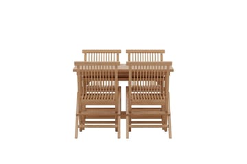 Kenya Matbord Utomhus 120 cm med 4 Kenya Utestol Hopfällbar - Utemöbler & utemiljö - Utegrupp - Matgrupp utomhus