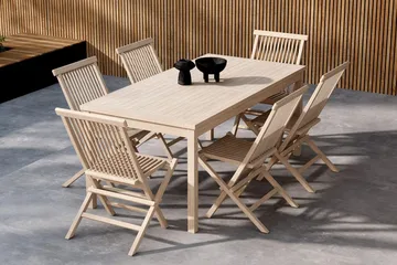 Kenya Matbord Utomhus 90x180 cm med 6 Kenya Karmstol - Utemöbler & utemiljö - Utegrupp - Matgrupp utomhus