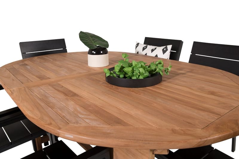Kenya Oval Matgrupp 180-240 cm med 6 Levels Matstolar - svart - Utemöbler & utemiljö - Utegrupp - Matgrupp utomhus
