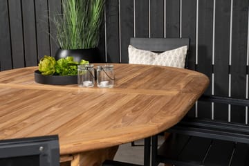 Kenya Oval Matgrupp 180-240 cm med 6 Levels Matstolar - svart - Utemöbler & utemiljö - Utegrupp - Matgrupp utomhus