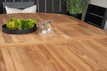 Kenya Oval Matgrupp 180-240 cm med 8 Levels Matstolar - teak/svart - Utemöbler & utemiljö - Utegrupp - Matgrupp utomhus