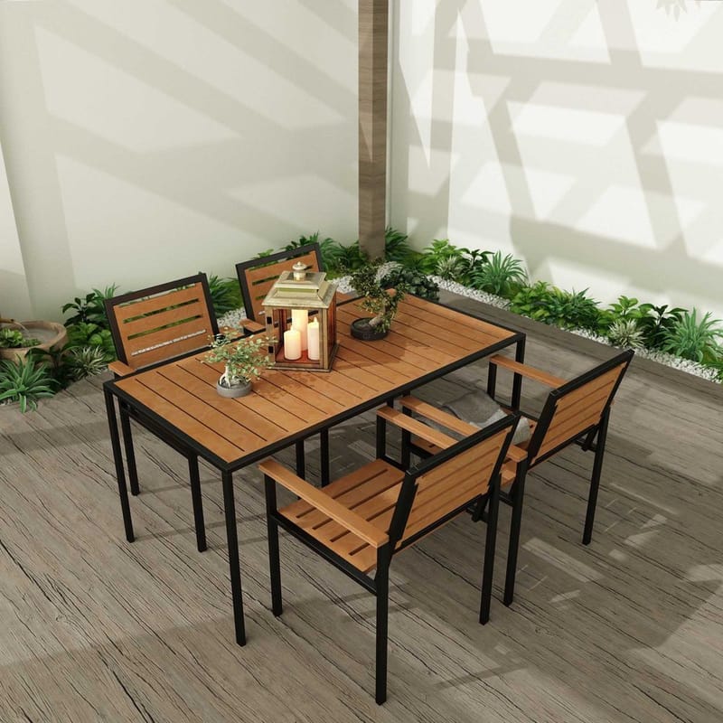 Klyren Matgrupp med 4 Stolar Utomhus - Brun - Utemöbler & utemiljö - Utegrupp - Matgrupp utomhus