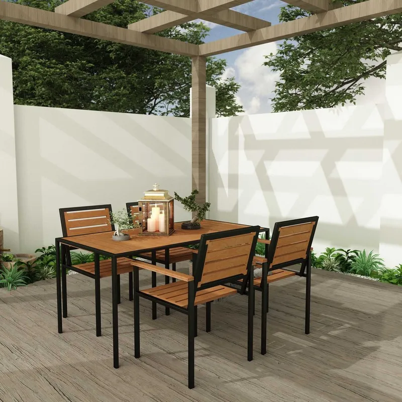 Klyren Matgrupp med 4 Stolar Utomhus - Brun - Utemöbler & utemiljö - Utegrupp - Matgrupp utomhus