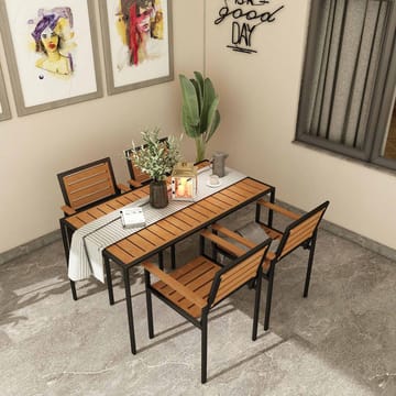 Klyren Matgrupp med 4 Stolar Utomhus - Brun - Utemöbler & utemiljö - Utegrupp - Matgrupp utomhus