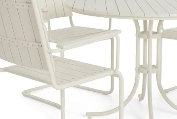 Kullaberg rund matgrupp utomhus med 4 stolar 104 cm stål aintwood - Vit - Utemöbler & utemiljö - Utegrupp - Matgrupp utomhus
