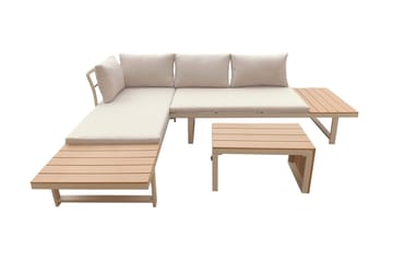 Lainelle 4-sits Soffgrupp för altan och terrass med beige dynor - Beige - Utemöbler & utemiljö - Utegrupp - Soffgrupp utomhus