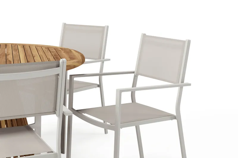 Lakenview Matbord Rund 150 med 6 Las Vegas Karmstolar - Natur - Utemöbler & utemiljö - Utegrupp - Matgrupp utomhus