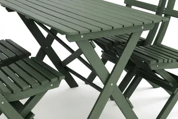 Landet Utomhus matgrupp 118x70x74 cm med 4 klappstolar - Grön - Utemöbler & utemiljö - Utegrupp - Matgrupp utomhus