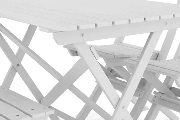 Landet Utomhus matgrupp 118x70x74 cm med 4 klappstolar - Vit - Utemöbler & utemiljö - Utegrupp - Matgrupp utomhus