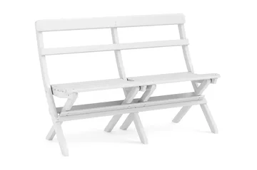 Landet Utomhus matgrupp 118x70x74 cm med soffa och 2 klappstolar - Vit - Utemöbler & utemiljö - Utegrupp - Matgrupp utomhus