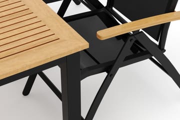 Las Vegas utomhus matgrupp förlängningsbart 152-210x90 cm med 4 Las Vegas positionsstolar - Svart - Utemöbler & utemiljö - Utegrupp - Matgrupp utomhus