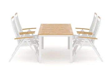 Las Vegas utomhus matgrupp förlängningsbart 152-210x90 cm med 4 Las Vegas positionsstolar - Vit - Utemöbler & utemiljö - Utegrupp - Matgrupp utomhus