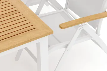 Las Vegas utomhus matgrupp förlängningsbart 152-210x90 cm med 4 Las Vegas positionsstolar - Vit - Utemöbler & utemiljö - Utegrupp - Matgrupp utomhus