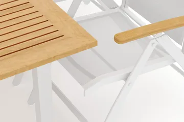 Las Vegas utomhus matgrupp förlängningsbart 152-210x90 cm med 6 Las Vegas positionsstolar - Vit - Utemöbler & utemiljö - Utegrupp - Matgrupp utomhus