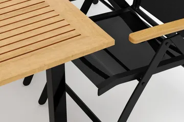 Las Vegas utomhus matgrupp förlängningsbart 152-210x90 cm med 6 Las Vegas positionsstolar - Svart - Utemöbler & utemiljö - Utegrupp - Matgrupp utomhus