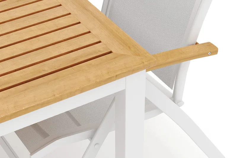 Las Vegas utomhus matgrupp förlängningsbart 220x280x100 cm med 6 Las Vegas positionsstolar - Vit - Utemöbler & utemiljö - Utegrupp - Matgrupp utomhus