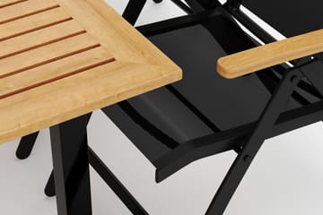 Las Vegas utomhus matgrupp förlängningsbart 220x280x100 cm med 8 Las Vegas positionsstolar - Svart - Utemöbler & utemiljö - Utegrupp - Matgrupp utomhus