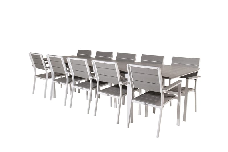 Levels Matgrupp Utomhus + 10 Utestolar - Vit/Grå - Utemöbler & utemiljö - Utegrupp - Matgrupp utomhus