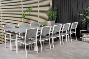 Levels Matgrupp Utomhus + 10 Utestolar - Vit/Grå - Utemöbler & utemiljö - Utegrupp - Matgrupp utomhus