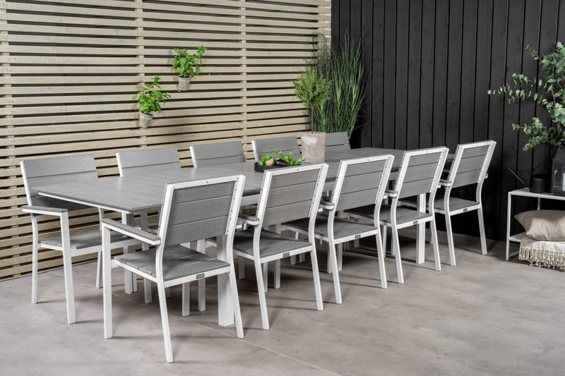 Levels Matgrupp Utomhus + 10 Utestolar - Vit/Grå - Utemöbler & utemiljö - Utegrupp - Matgrupp utomhus
