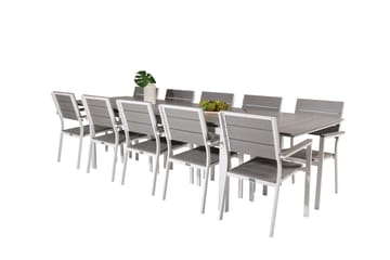 Levels Matgrupp Utomhus + 10 Utestolar - Vit/Grå - Utemöbler & utemiljö - Utegrupp - Matgrupp utomhus