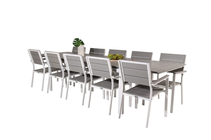 Levels Matgrupp Utomhus + 10 Utestolar - Vit/Grå - Utemöbler & utemiljö - Utegrupp - Matgrupp utomhus