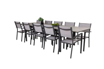 Levels Matgrupp Utomhus 225-325 cm Rektangulär med 10 Copacabana Utestolar - Grå - Utemöbler & utemiljö - Utegrupp - Matgrupp utomhus